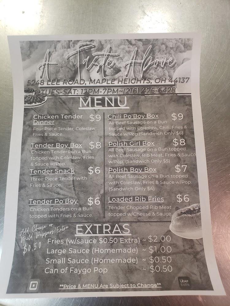 A Taste Above Menu image 1